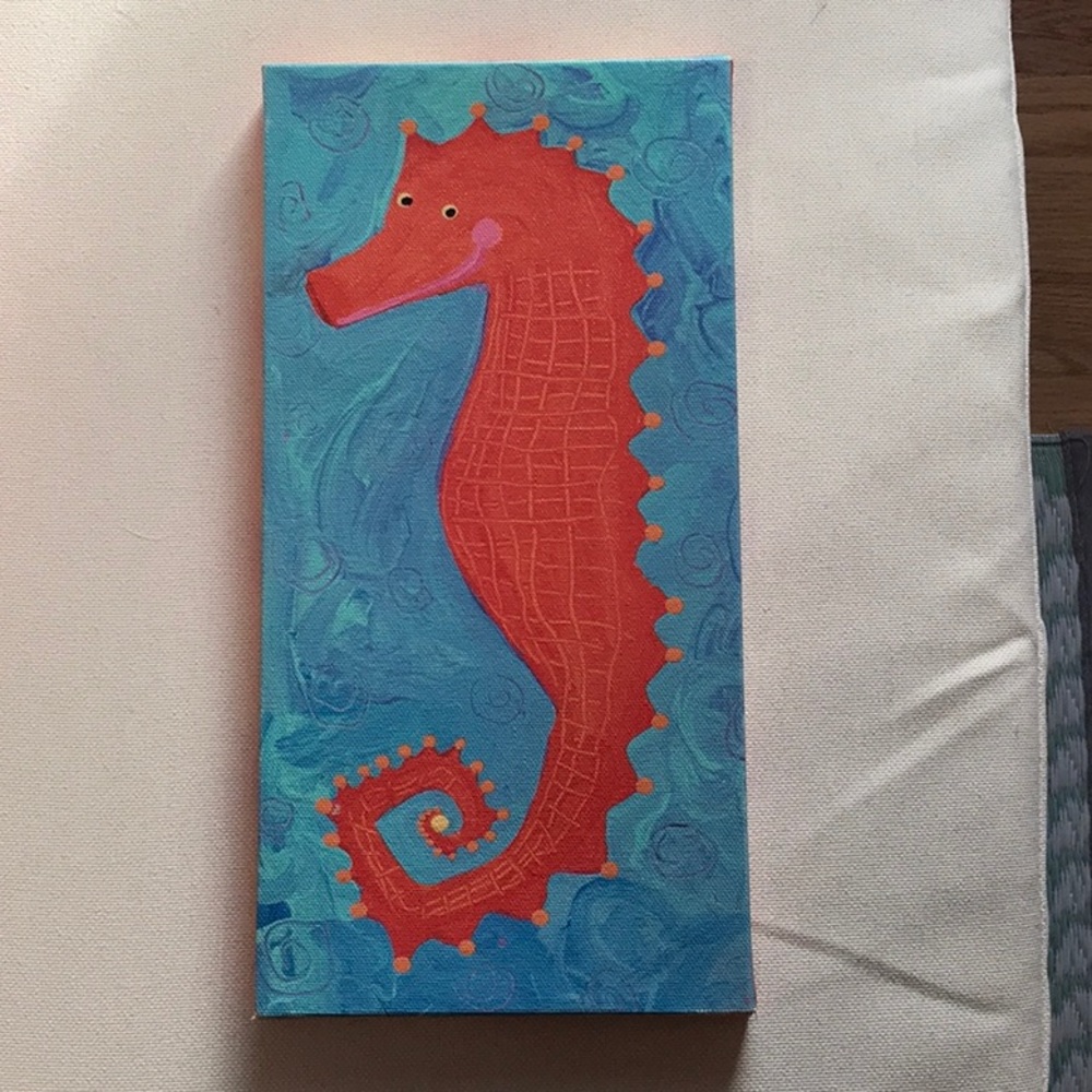 Oopsy Daisy Fine Art for Kids Seahorse Canvas🔆🏝